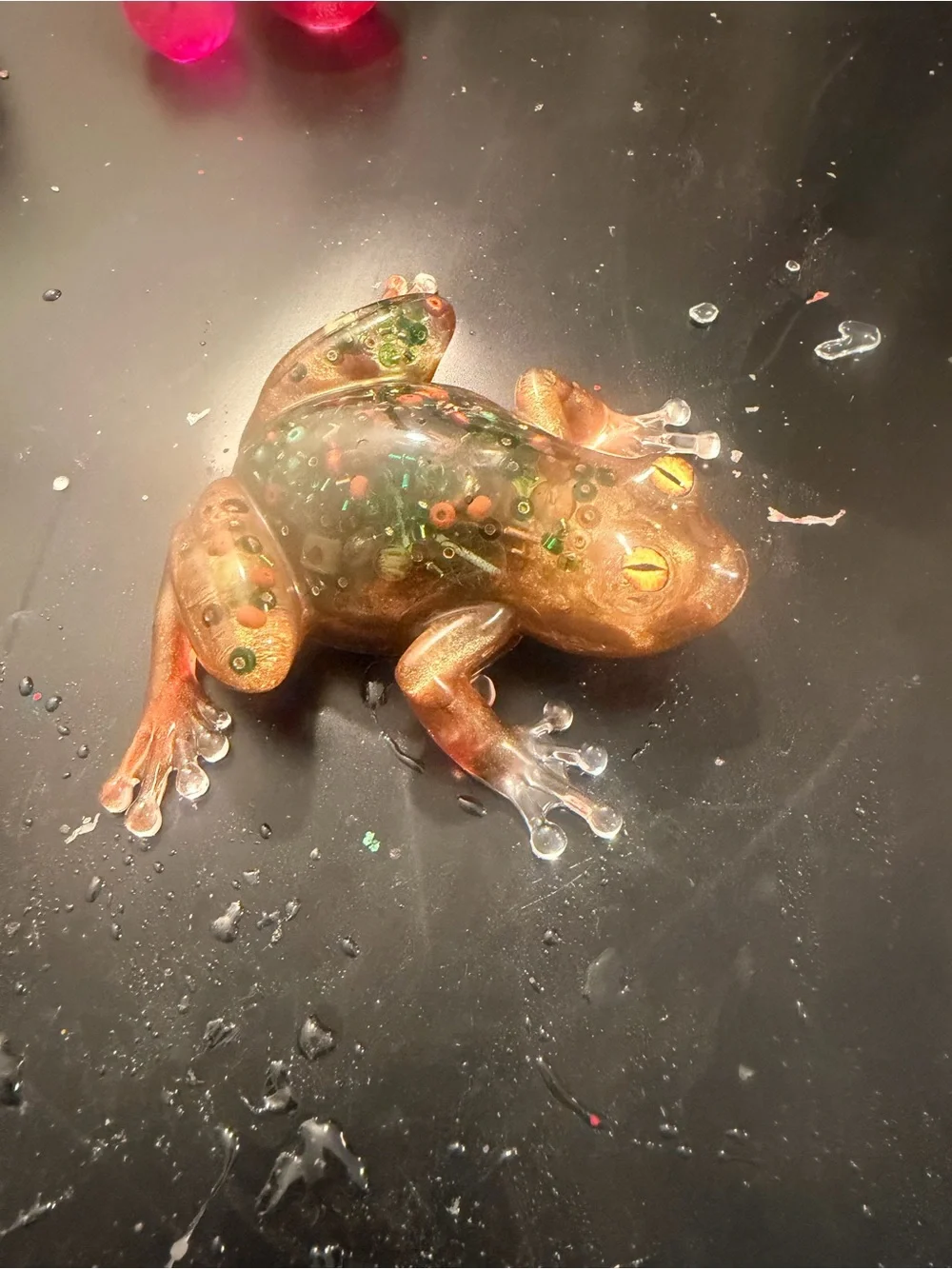 Decorative Resin Frog Terrarium Accent - Brown/Green